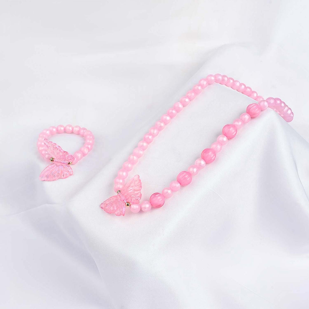 GIRLS ELEGANT BEADED NECKLACE & BRACELET