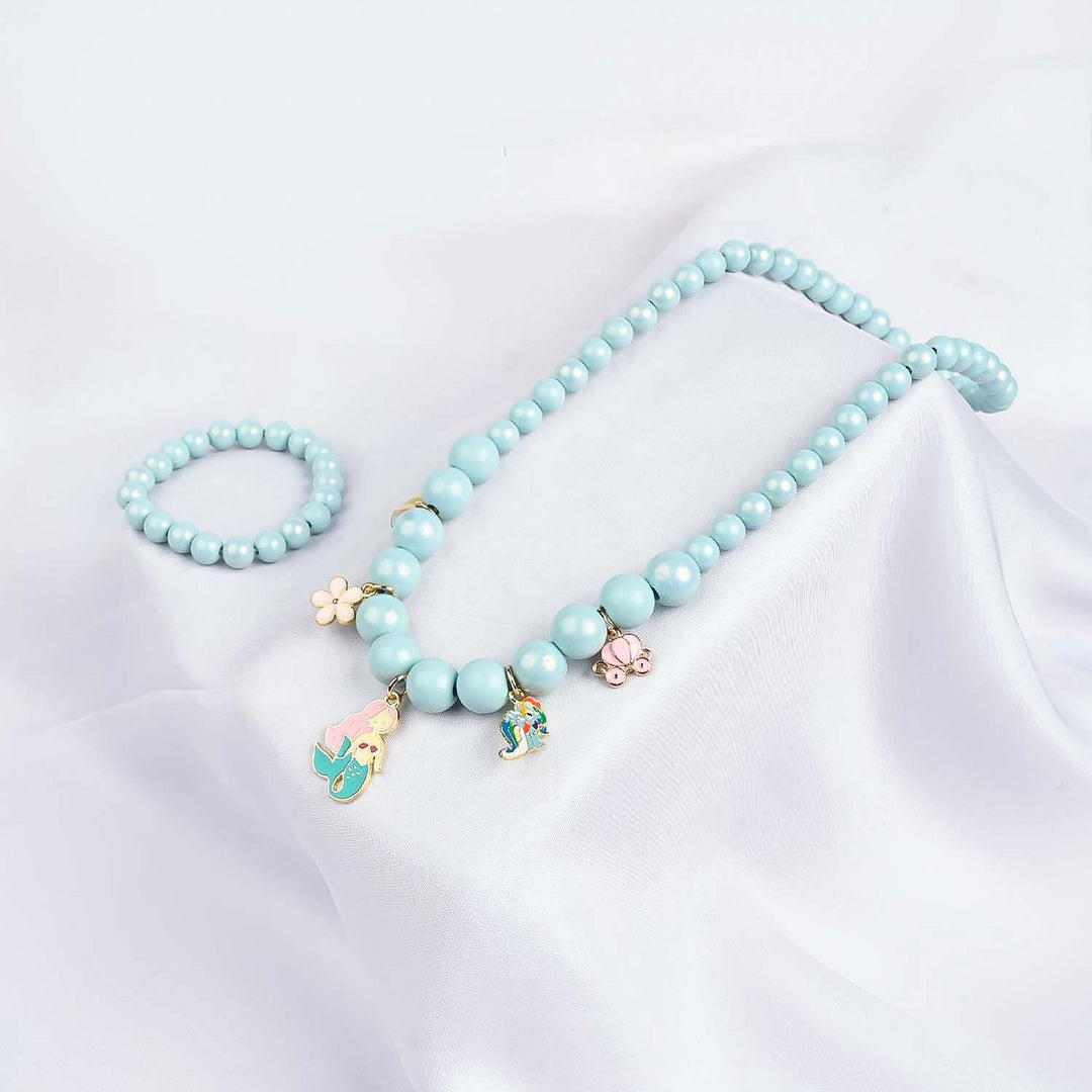 GIRLS ELEGANT BEADED NECKLACE & BRACELET