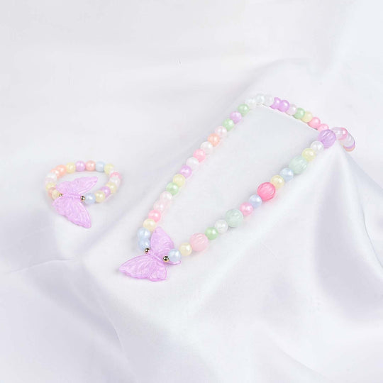 GIRLS ELEGANT BEADED NECKLACE & BRACELET