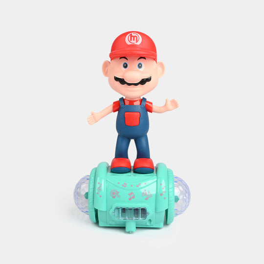 Kids Red Cap Mustachio Figure Balance Roller Toy — Light & Music