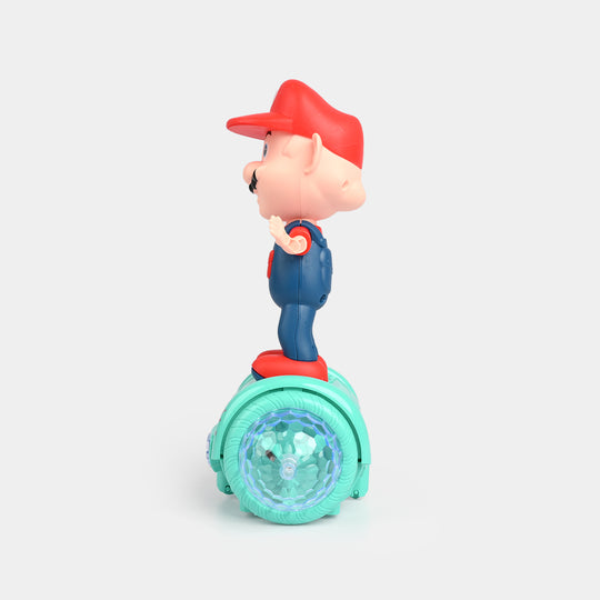 Kids Red Cap Mustachio Figure Balance Roller Toy — Light & Music