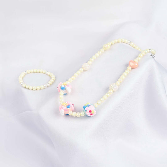 GIRLS ELEGANT BEADED NECKLACE & BRACELET