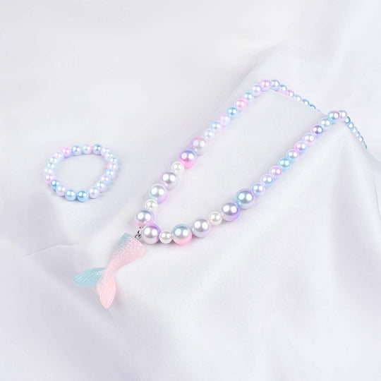 GIRLS ELEGANT BEADED NECKLACE & BRACELET