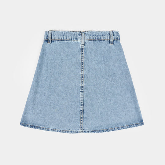 Girls Denim Rigid Skirt (Character) - Light Blue