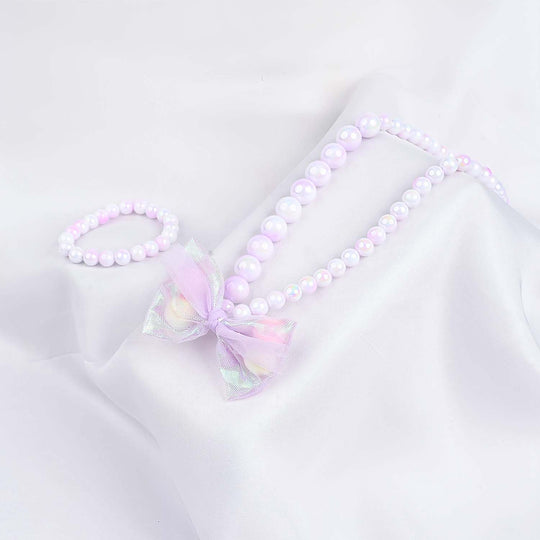 GIRLS ELEGANT BEADED NECKLACE & BRACELET