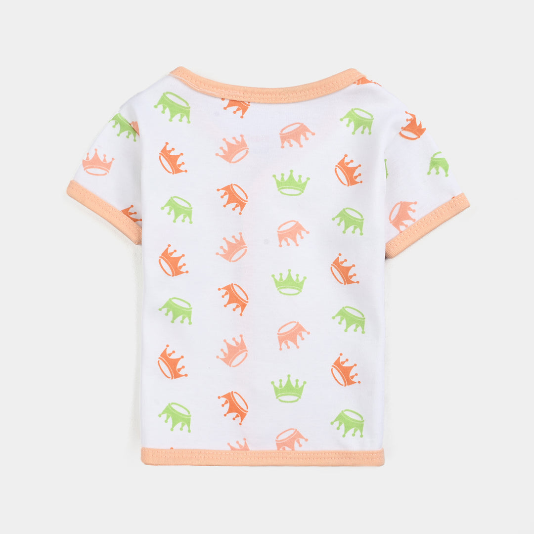 Infant Baby Cotton 2PC Set | 0-3M | Peach