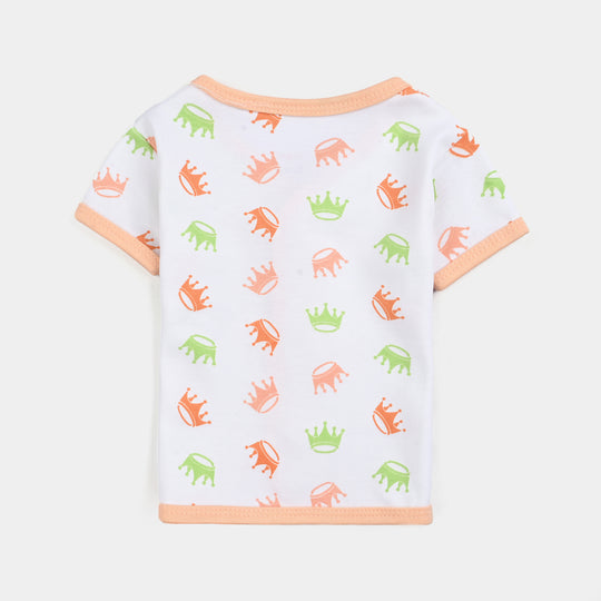 Infant Baby Cotton 2PC Set | 0-3M | Peach