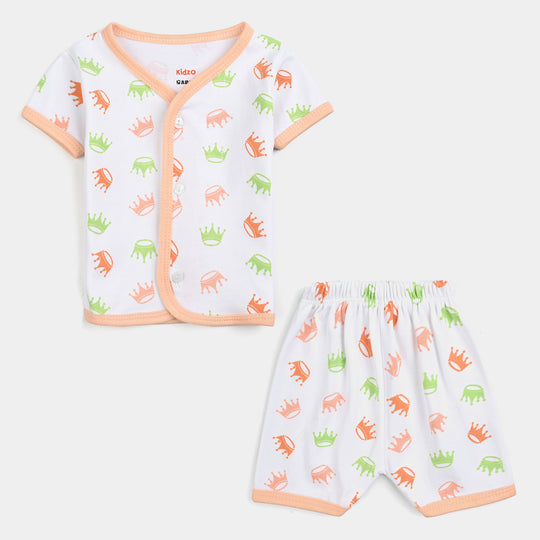 Infant Baby Cotton 2PC Set | 0-3M | Peach