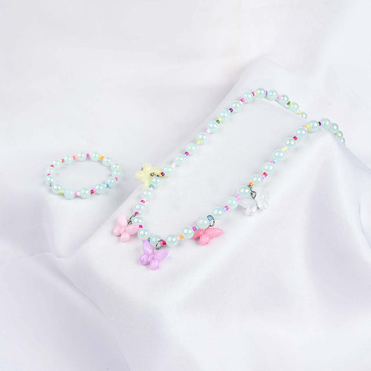 GIRLS ELEGANT BEADED NECKLACE & BRACELET