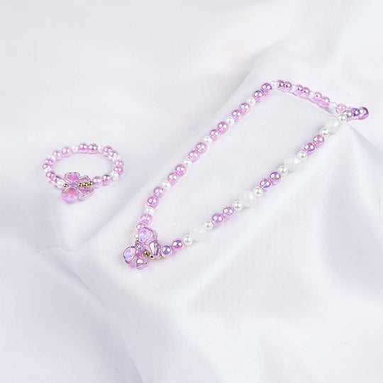 GIRLS ELEGANT BEADED NECKLACE & BRACELET