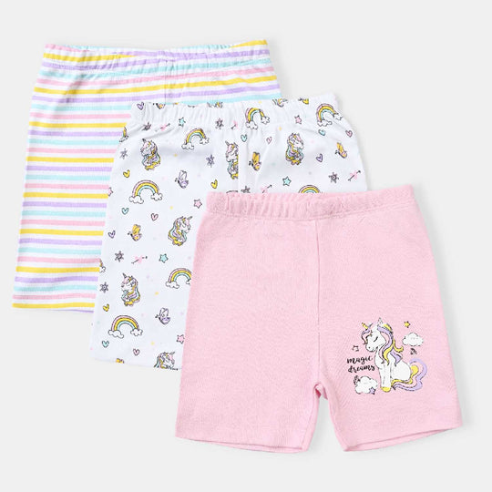 Infant Girls Cotton Interlock 3 Piece Shorts Set