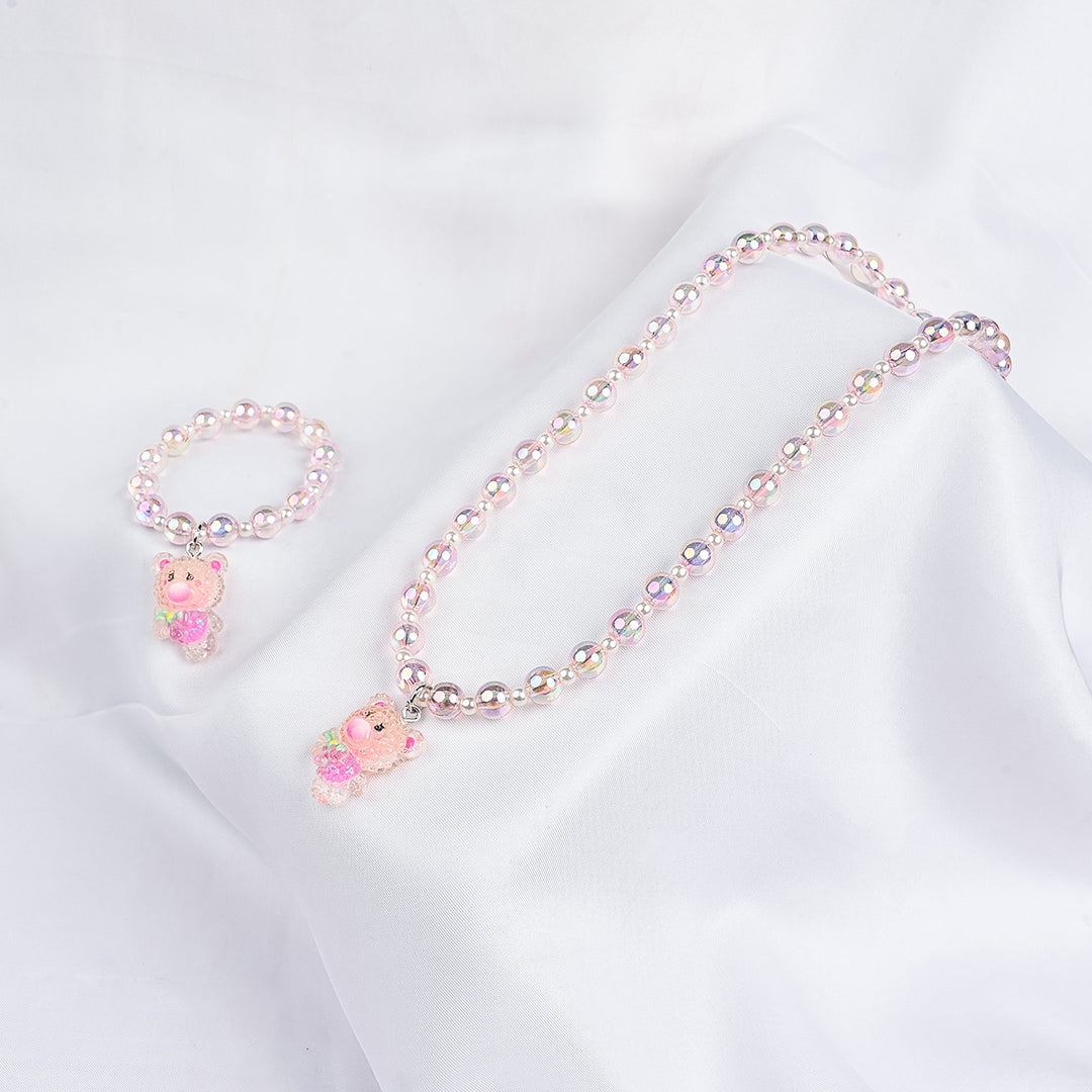 GIRLS ELEGANT BEADED NECKLACE & BRACELET