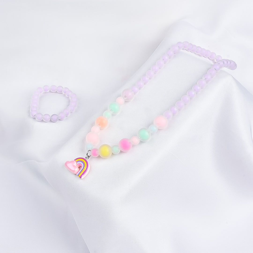 GIRLS ELEGANT BEADED NECKLACE & BRACELET