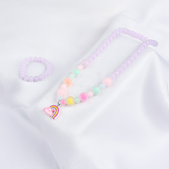 GIRLS ELEGANT BEADED NECKLACE & BRACELET