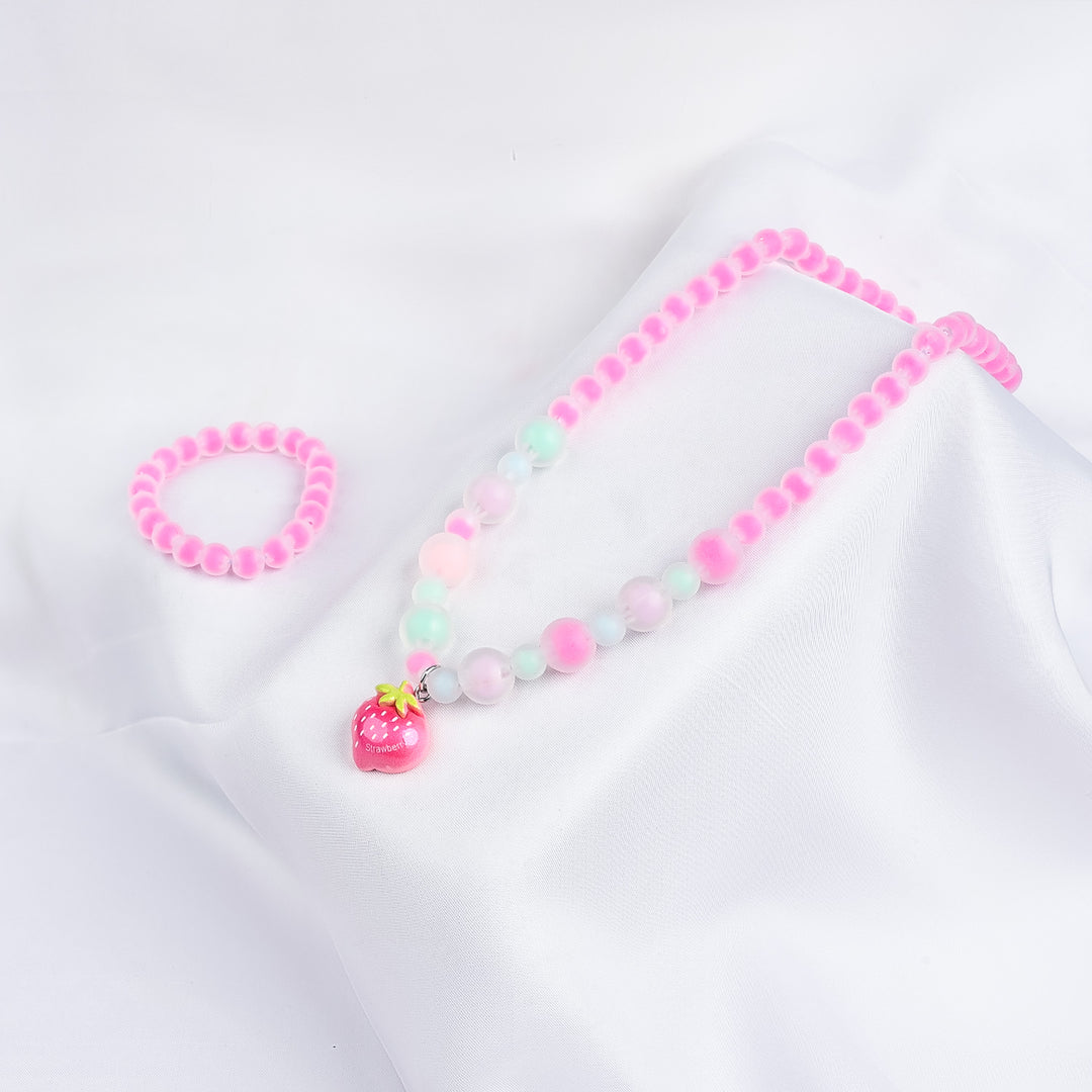 GIRLS ELEGANT BEADED NECKLACE & BRACELET
