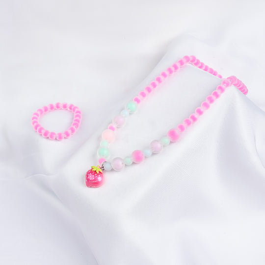 GIRLS ELEGANT BEADED NECKLACE & BRACELET