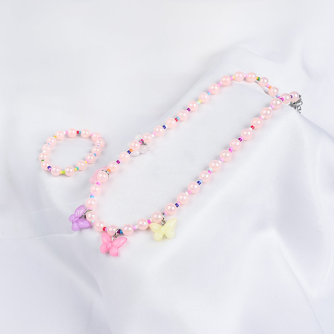 GIRLS ELEGANT BEADED NECKLACE & BRACELET