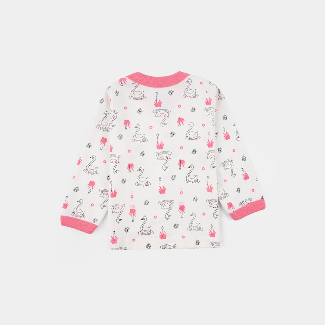 Infant Front Open Suit Duck - Pink