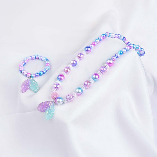 GIRLS ELEGANT BEADED NECKLACE & BRACELET