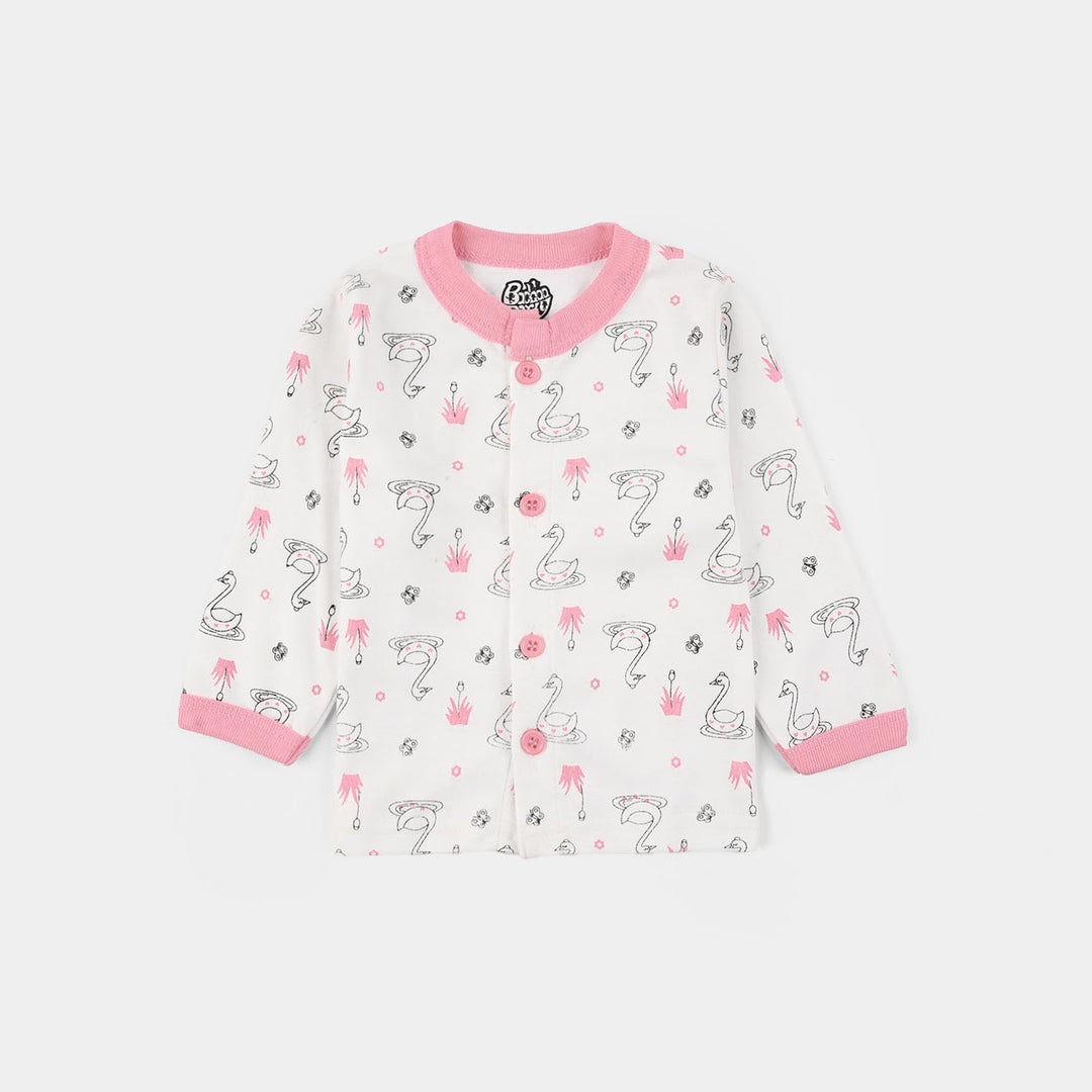 Infant Front Open Suit Duck - Light Pink