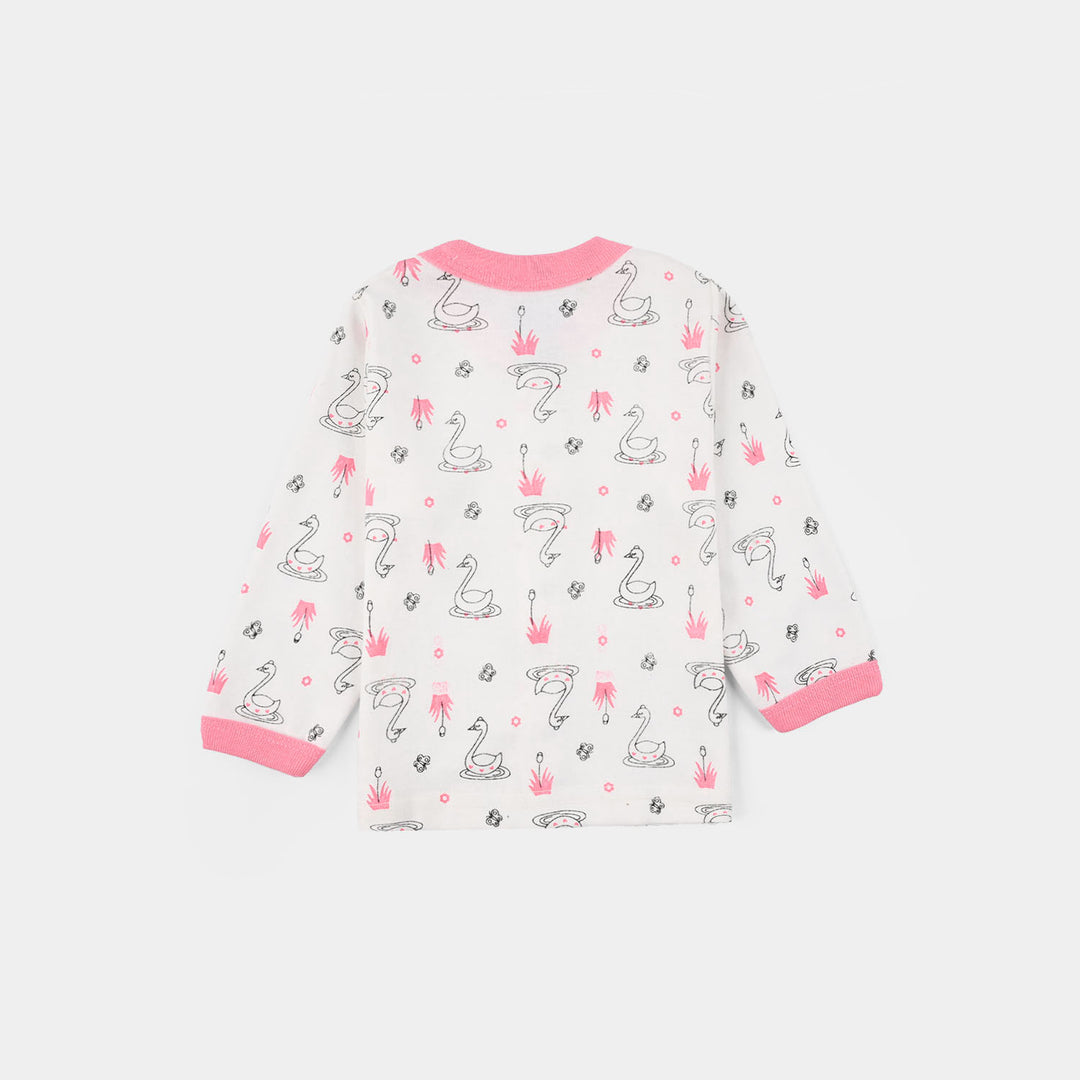 Infant Front Open Suit Duck - Light Pink