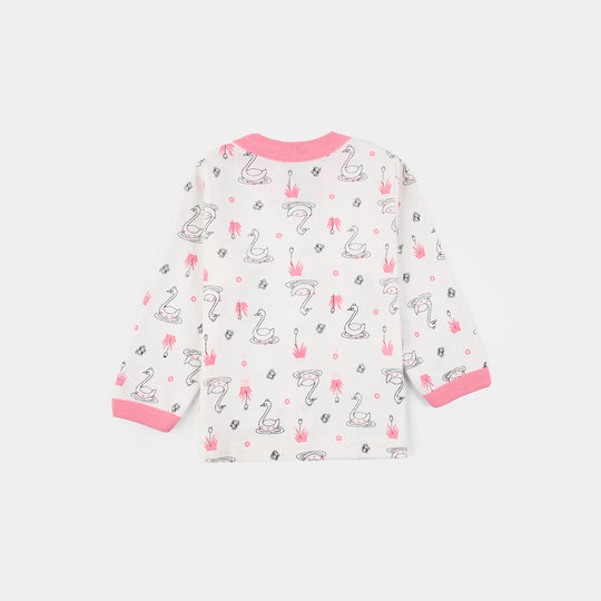 Infant Front Open Suit Duck - Light Pink