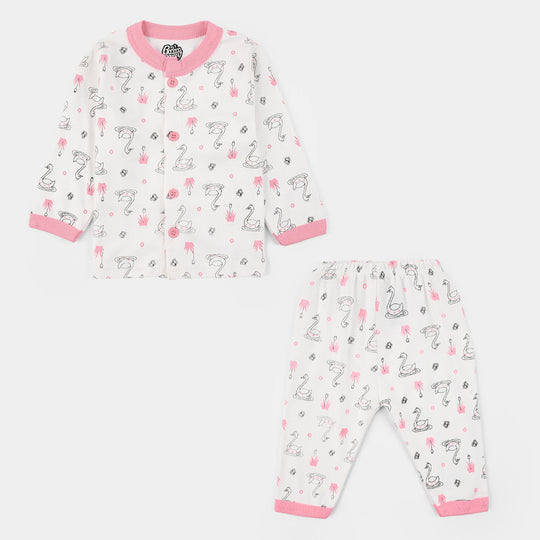 Infant Front Open Suit Duck - Light Pink