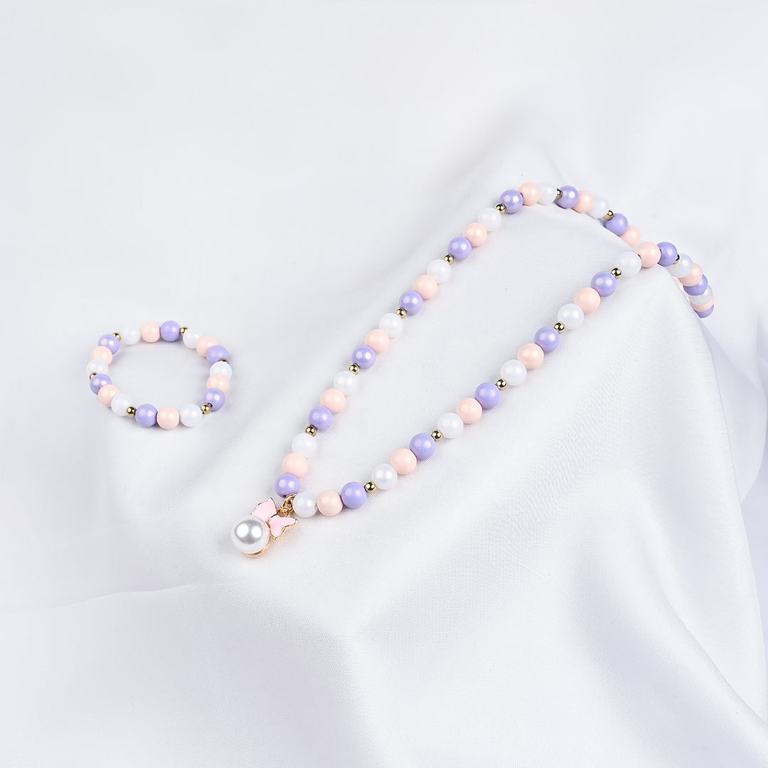 GIRLS ELEGANT BEADED NECKLACE & BRACELET