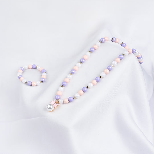 GIRLS ELEGANT BEADED NECKLACE & BRACELET