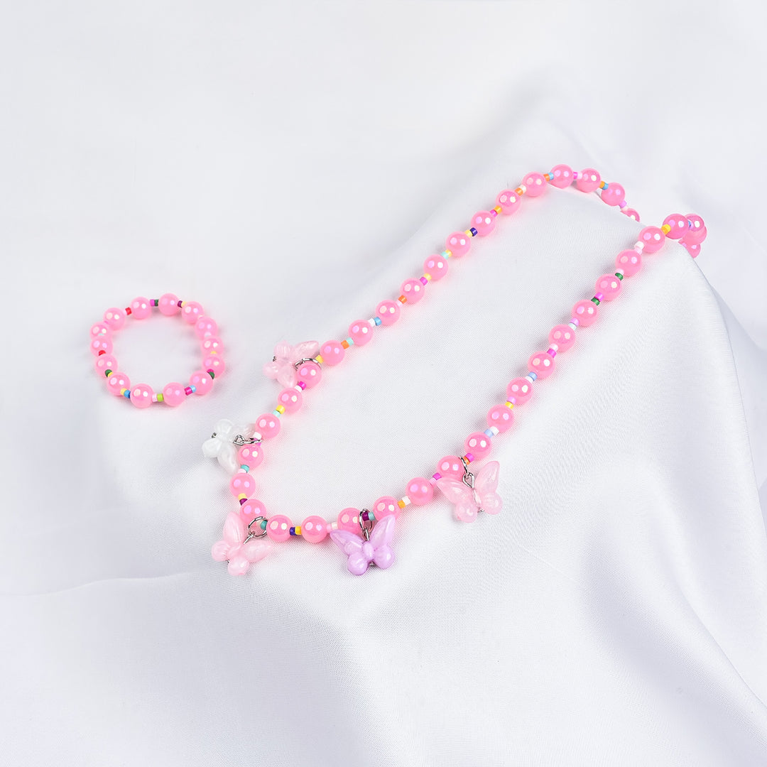 GIRLS ELEGANT BEADED NECKLACE & BRACELET