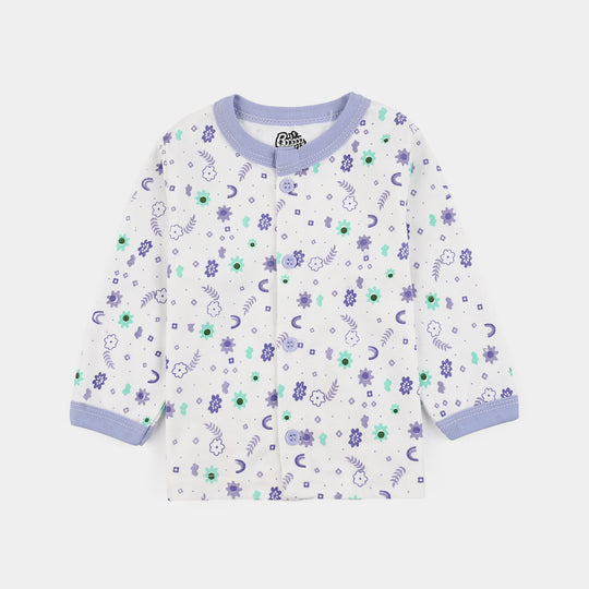 Infant Front Open Suit Flower - Purple