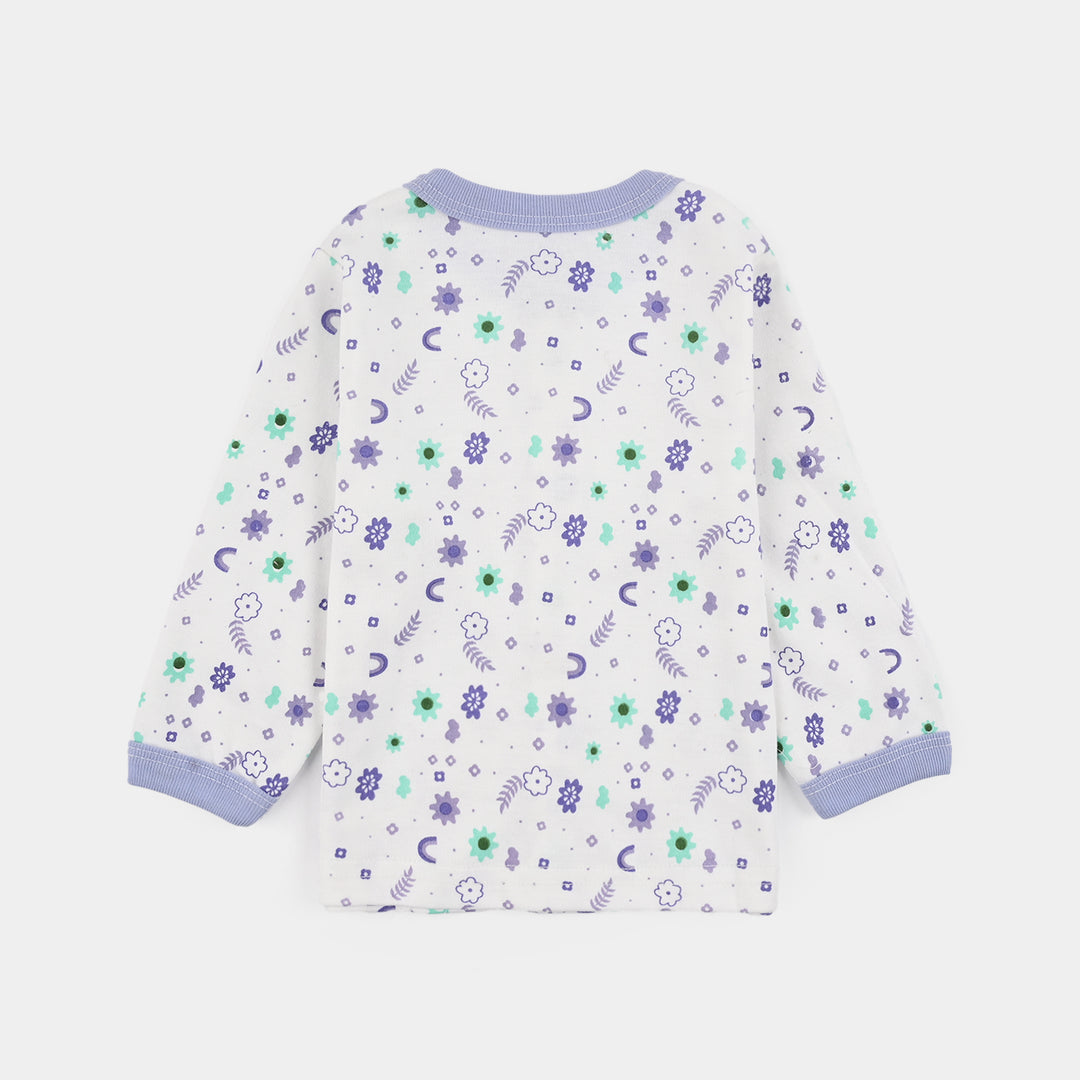 Infant Front Open Suit Flower - Purple