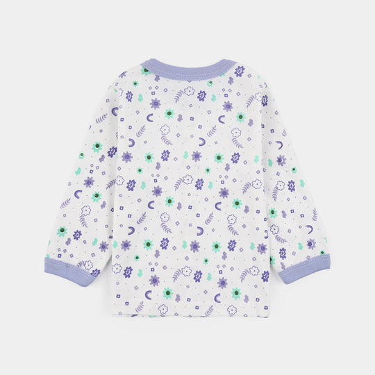 Infant Front Open Suit Flower - Purple