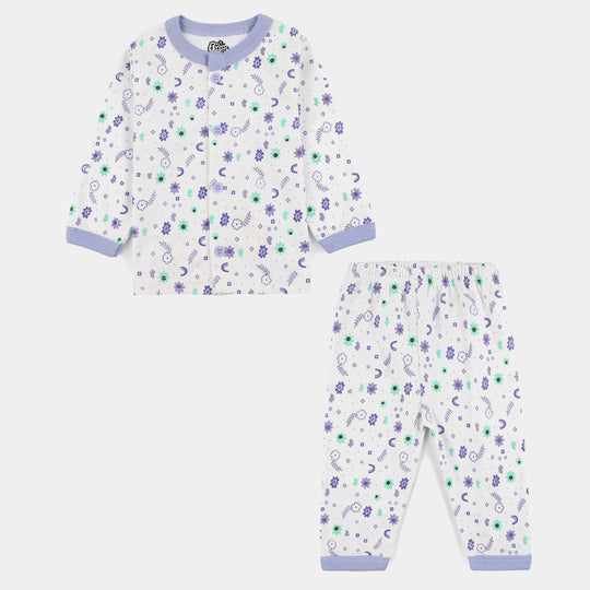 Infant Front Open Suit Flower - Purple