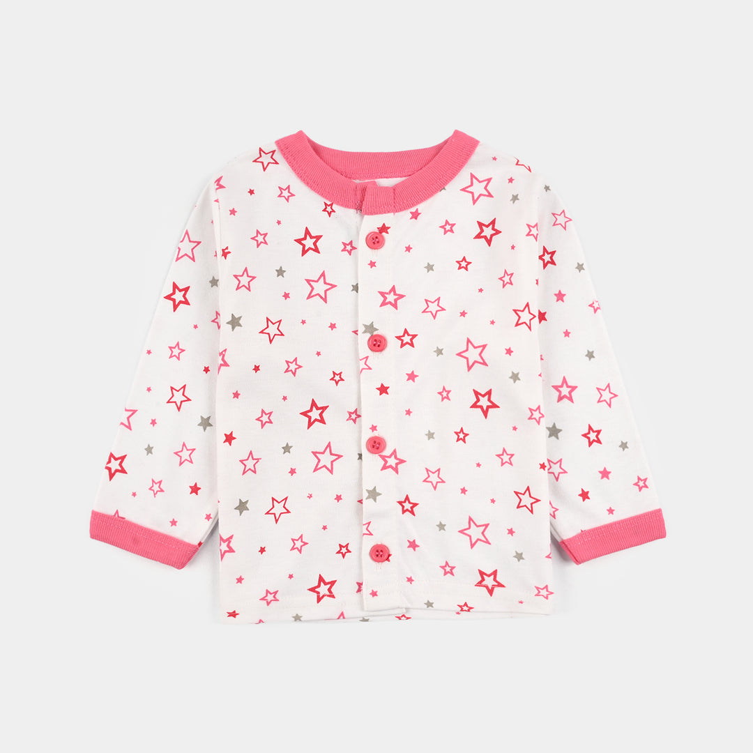 Infant Front Open Suit Star - Pink