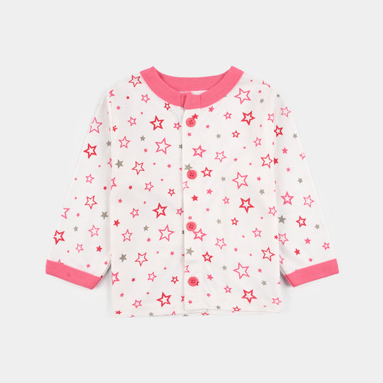 Infant Front Open Suit Star - Pink