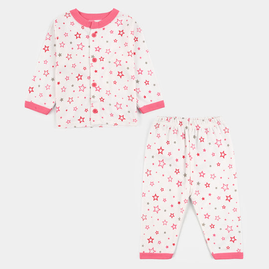 Infant Front Open Suit Star - Pink