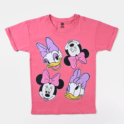 Girls Cotton Jersey T-Shirt H/S Character-Pink