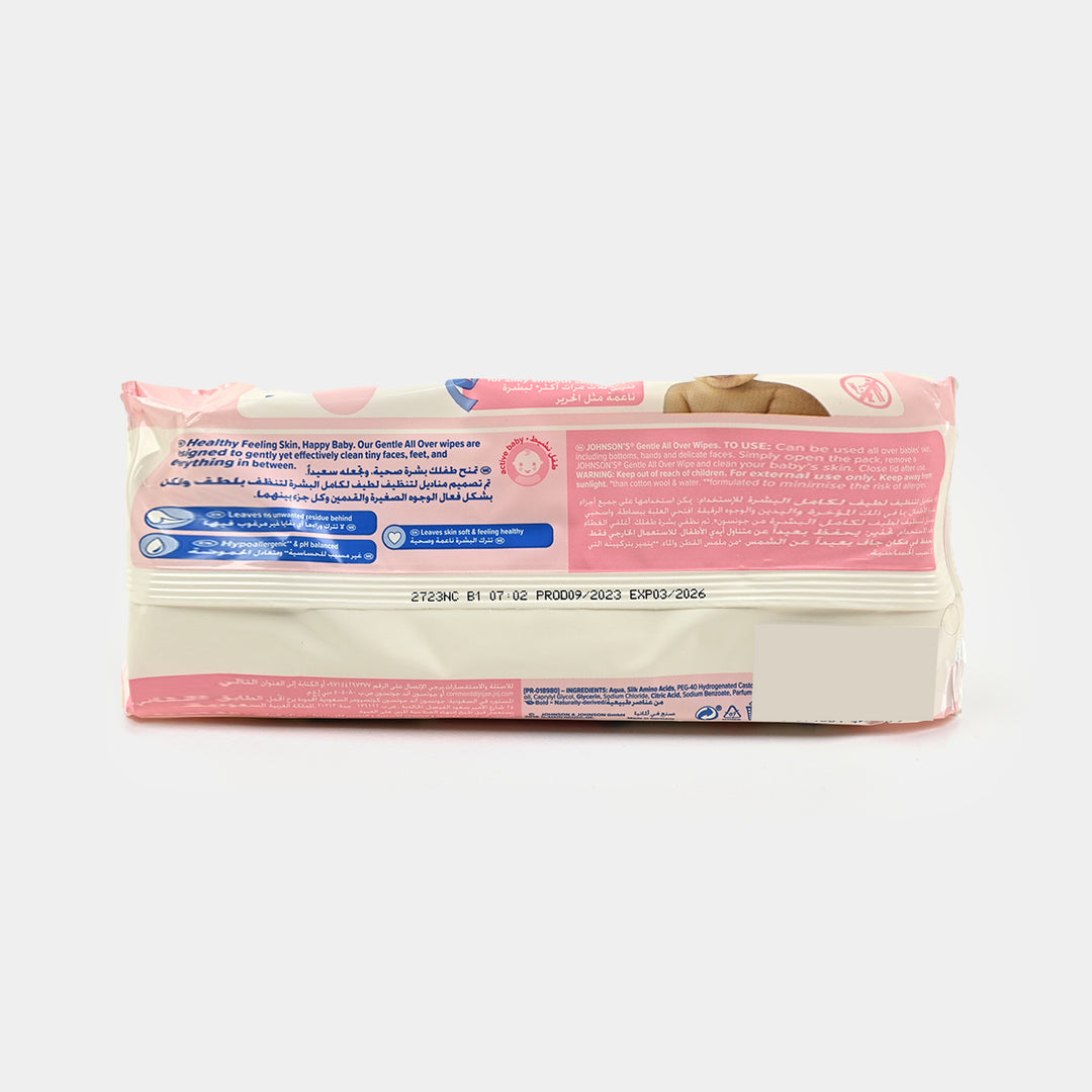 Johnson's Gentle All Over Wipes - 72 Pcs