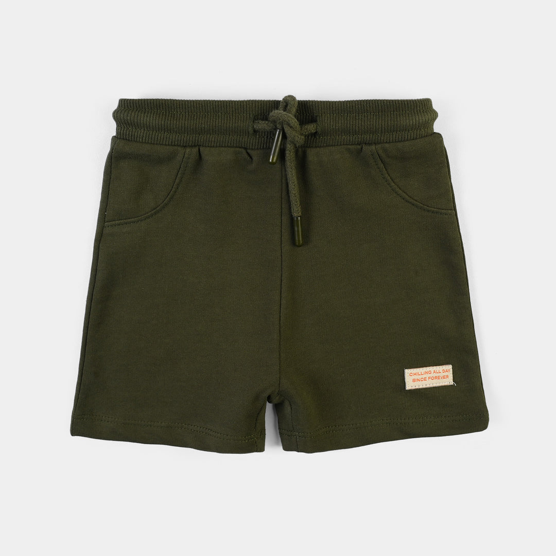 Infant Boys Cotton Terry Short Chilling All Day-Riffle.Green