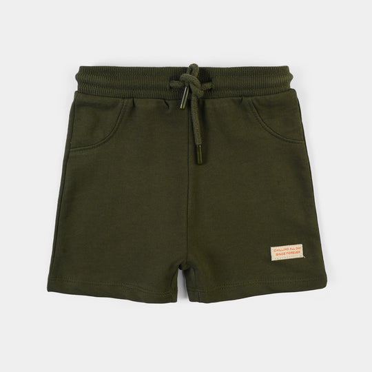 Infant Boys Cotton Terry Short Chilling All Day-Riffle.Green