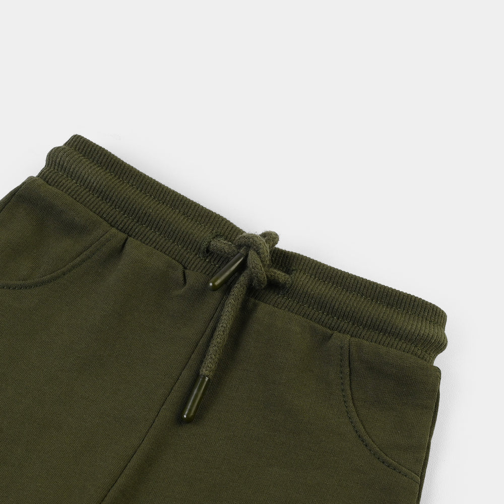 Infant Boys Cotton Terry Short Chilling All Day-Riffle.Green