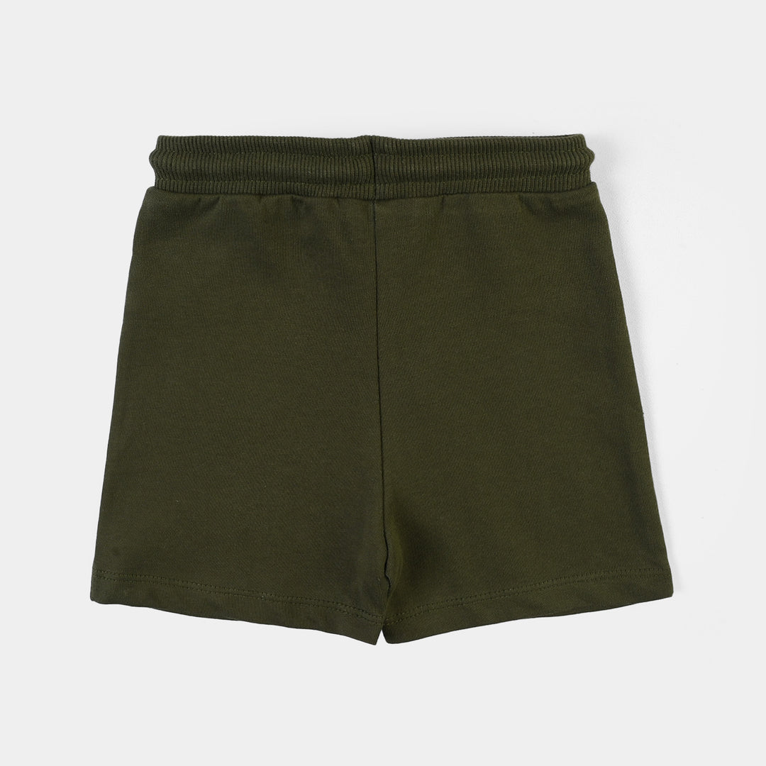 Infant Boys Cotton Terry Short Chilling All Day-Riffle.Green