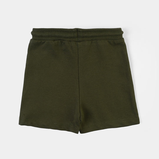 Infant Boys Cotton Terry Short Chilling All Day-Riffle.Green