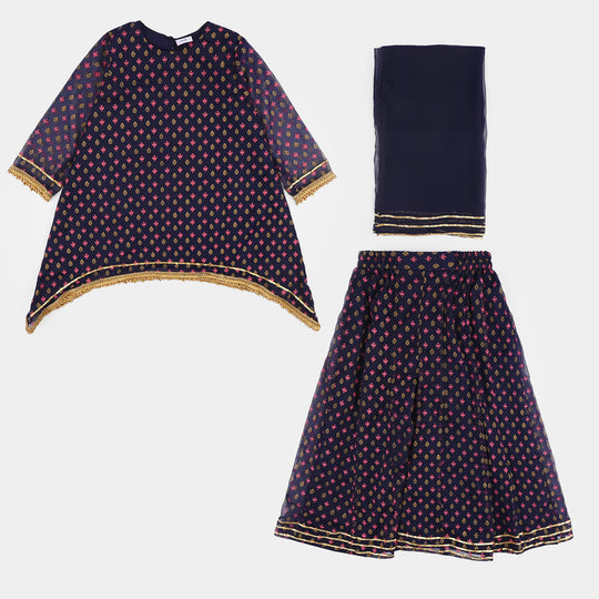 Teens Girls Chiffon 3Pcs Reet-Purple