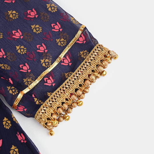 Teens Girls Chiffon 3Pcs Reet-Purple