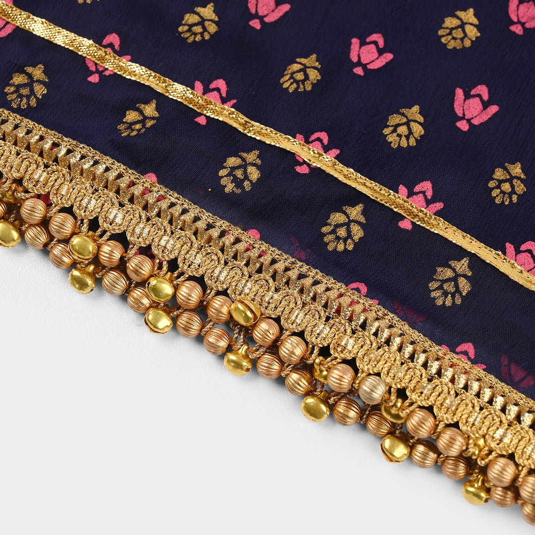 Teens Girls Chiffon 3Pcs Reet-Purple