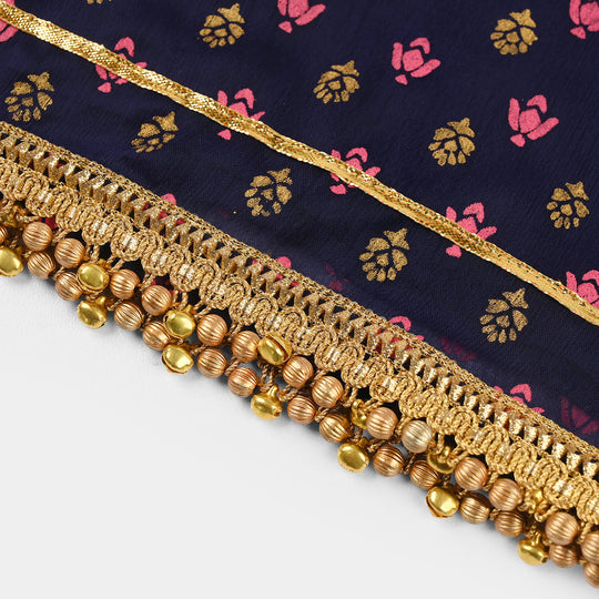 Teens Girls Chiffon 3Pcs Reet-Purple