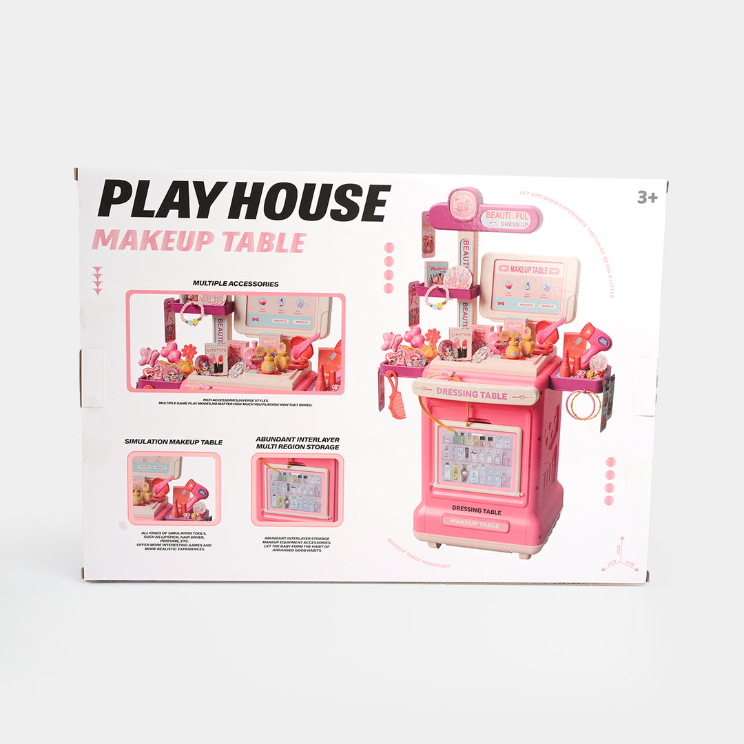 2-in-1 Makeup Table & Dressing Handcart Playset