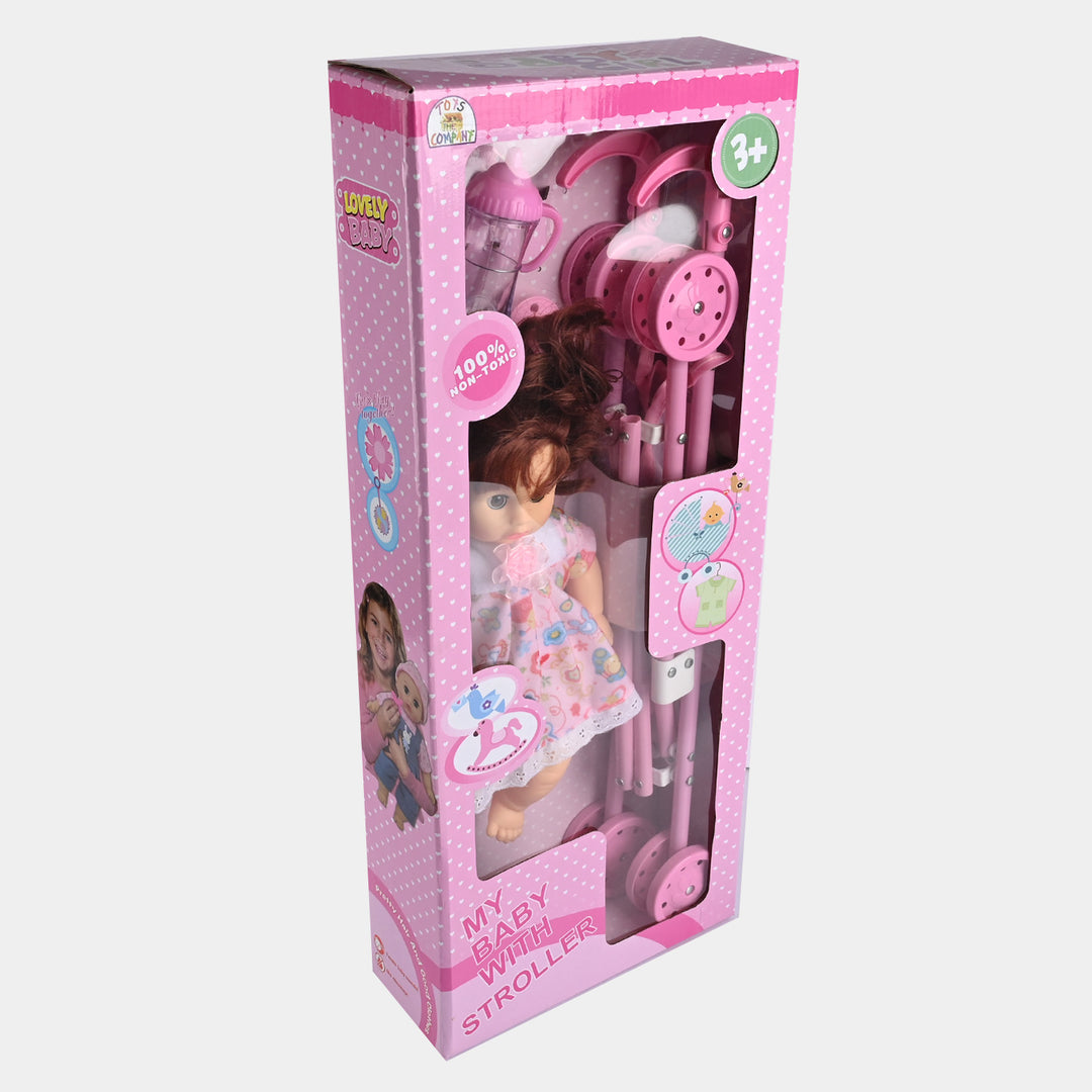 My Baby Stroller Doll Play Set